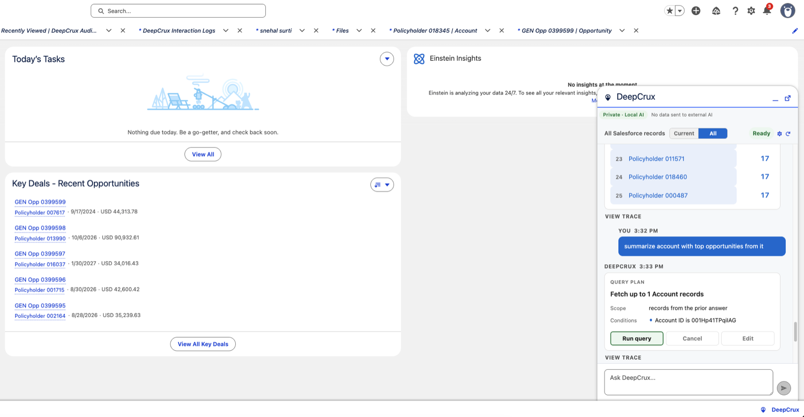 DeepCrux planning a follow-up query from a prior answer